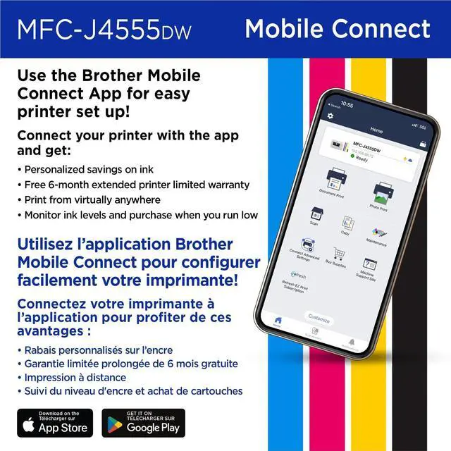 Alt view image 5 of 6 - Brother MFC-J4555DW Wired Inkjet Multifunction Printer Color