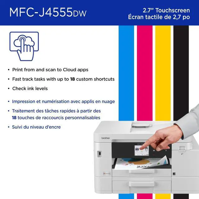 Alt view image 6 of 6 - Brother MFC-J4555DW Wired Inkjet Multifunction Printer Color