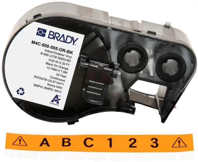 Main image of ALL WEATHER PERMANENT ADHESIVE VINYL LABEL TAPE WITH RIBBON FOR BMP41 BMP51 M511