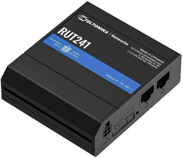 Main image of Teltonika RUT241, 4G LTE Cellular Network Router, DIN-Rail, Industrial, Gigabit
