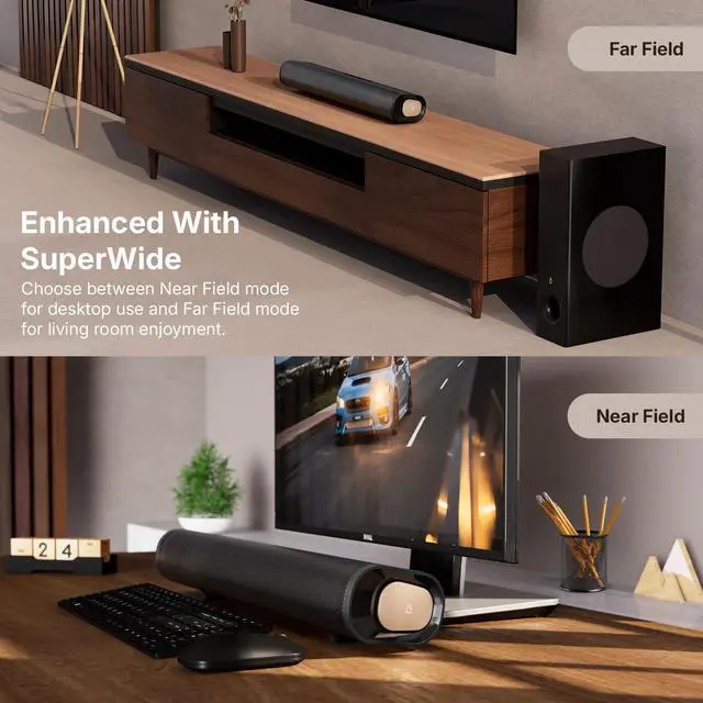 Alt view image 3 of 6 - Creative Stage Pro 2.1 Soundbar with Dolby Audio Black 51MF8495AA000