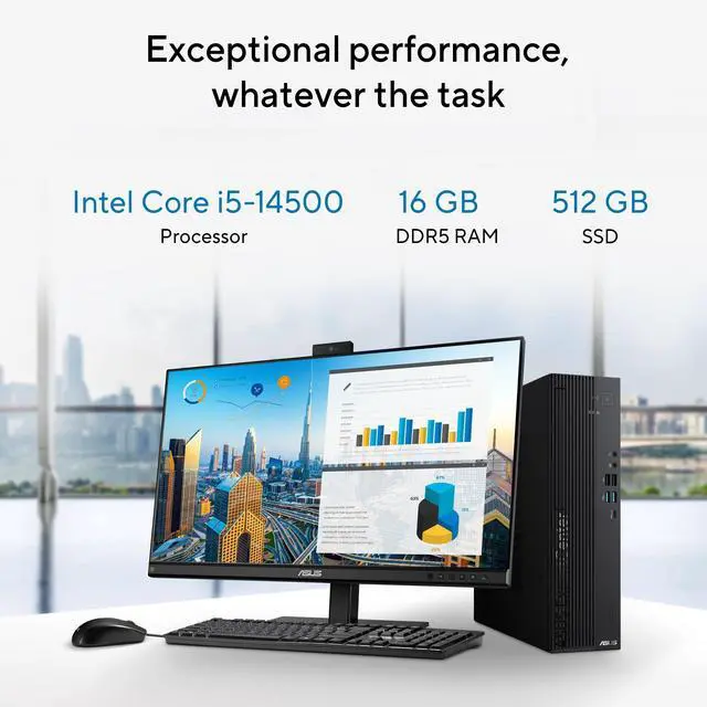 Alt view image 4 of 7 - ASUS Desktop Black I5-14500 16GB 512GB M.2 2280 PCIE G4 SSD WIN11 PRO