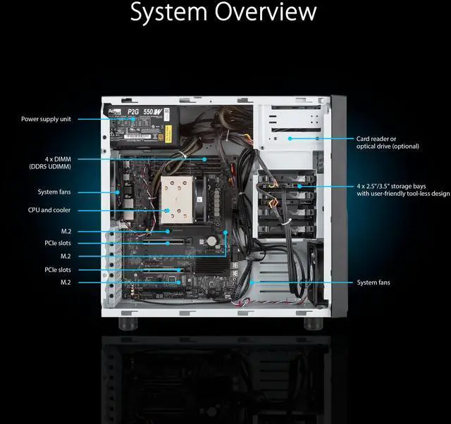 Alt view image 6 of 7 - ASUS ExpertCenter Pro ET500I W8-B-750 Barebone Conputer No CPU/RAM/Storage/OS
