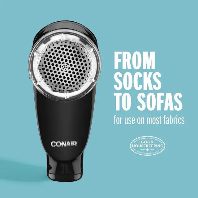 Alt view image 2 of 6 - Conair Fabric Shaver & Lint Remover, Rechargeable Portable Fabric Shaver, Black