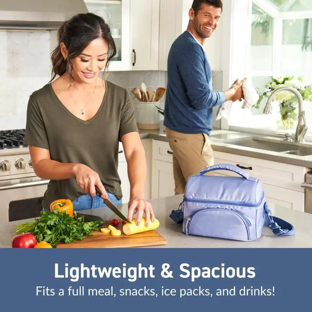 Alt view image 2 of 6 - Deluxe Insulated Lunch Bag 8" x 10" x 7.5" Slate Blue BGOBG2S