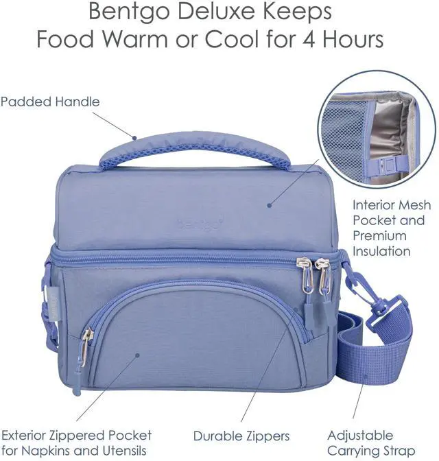 Alt view image 4 of 6 - Deluxe Insulated Lunch Bag 8" x 10" x 7.5" Slate Blue BGOBG2S