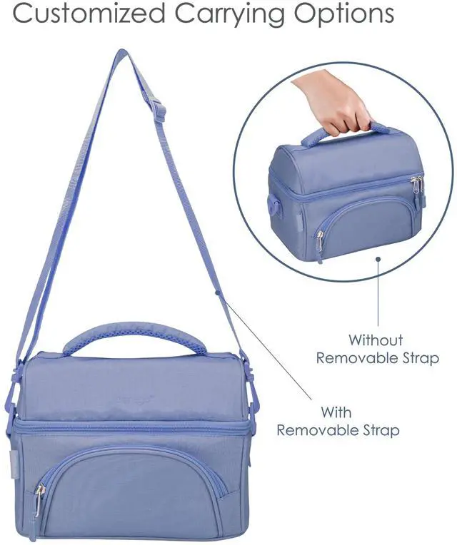 Alt view image 5 of 6 - Deluxe Insulated Lunch Bag 8" x 10" x 7.5" Slate Blue BGOBG2S
