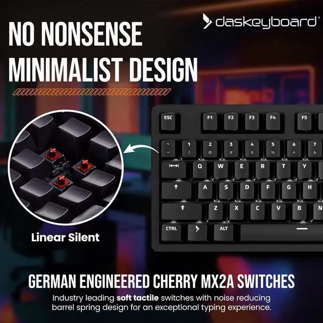 Alt view image 2 of 7 - DAS KEYBOARD PRIME 13 MARK II WITH CHERRY MX RED SILENT SWITCHES - US LAYOUT BUI