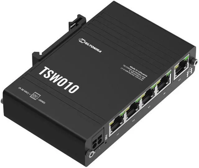 Alt view image 3 of 5 - Teltonika TSW010 Din Rail Switch, Plug & Play