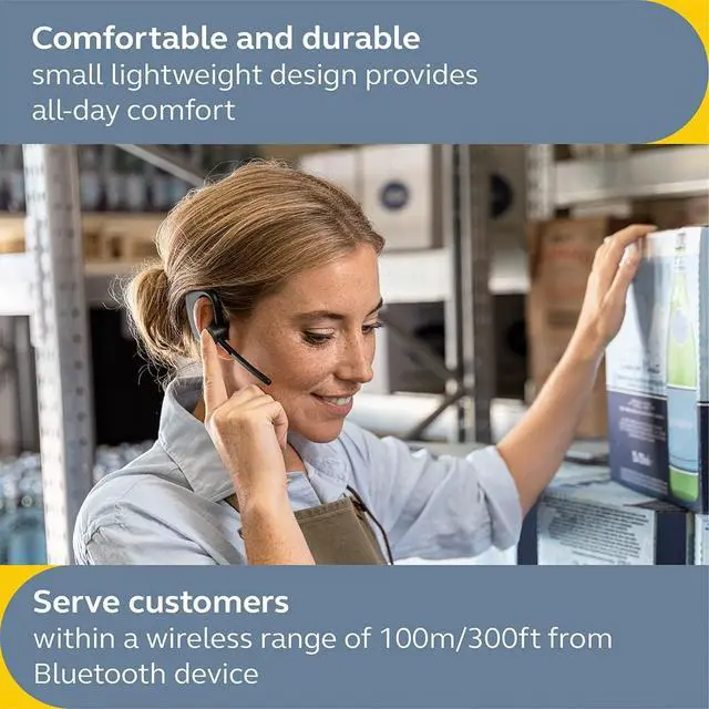 Alt view image 4 of 7 - Jabra Perform 45 Ear Hook Mono Bluetooth Headset 5101-119