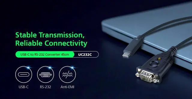 Alt view image 2 of 5 - ATEN USB-C to RS-232 Adapter 45 cm