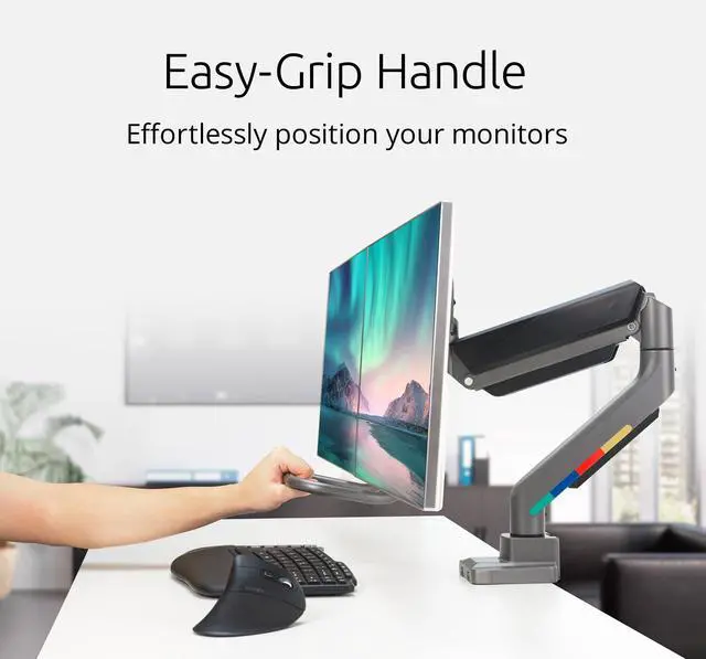 Alt view image 2 of 7 - Kensington SmartFit Desk Mount for Monitor Space Gray Horizontal
