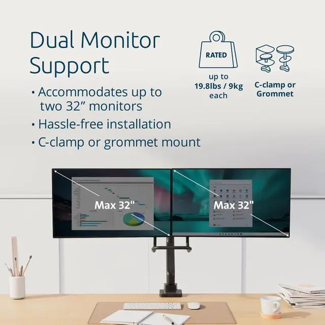 Alt view image 4 of 7 - Kensington SmartFit Desk Mount for Monitor Space Gray Horizontal