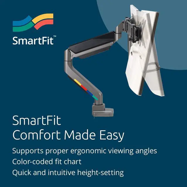 Alt view image 5 of 7 - Kensington SmartFit Desk Mount for Monitor Space Gray Horizontal
