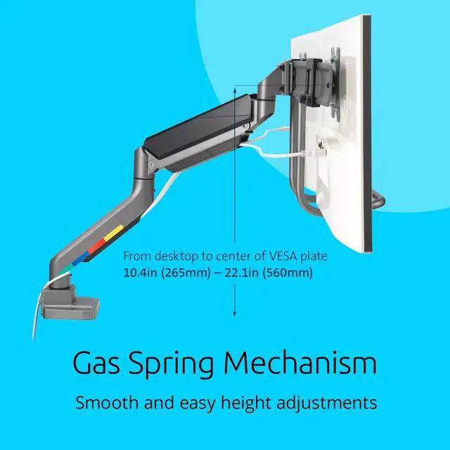 Alt view image 6 of 7 - Kensington SmartFit Desk Mount for Monitor Space Gray Horizontal