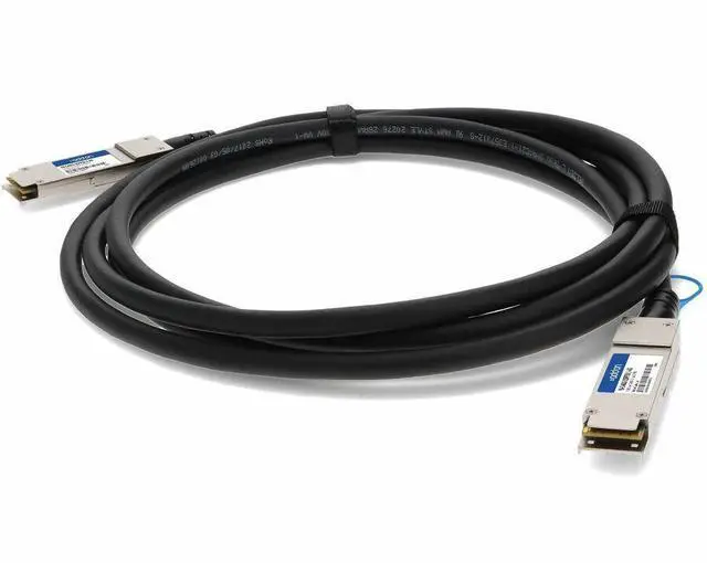 Main image of AddOn Fortinet® FN-CABLE-QSFP28-1 Compatible TAA Compliant 100GBase-CU QSFP28 to QSFP28 Direct Attach Cable Passive Twinax 1m