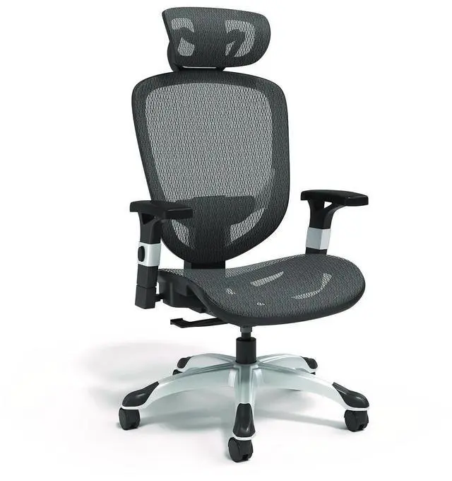 Main image of Alera Minerva Ergonomic Mesh Swivel Task Chair Support Up to 275lb 17.24 to 20.98 Seat Height Black Seat/Back Silver Base ALEMV41BME18
