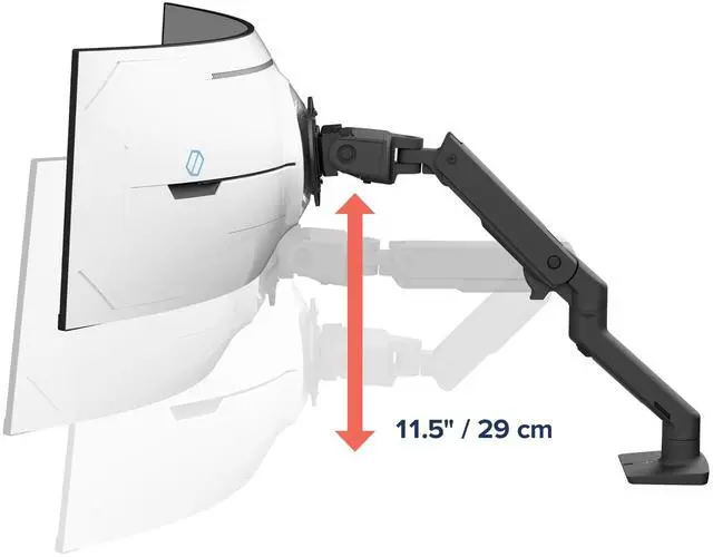 Alt view image 6 of 8 - Ergotron Mounting Arm for Monitor Curved Screen Display Black 45693224