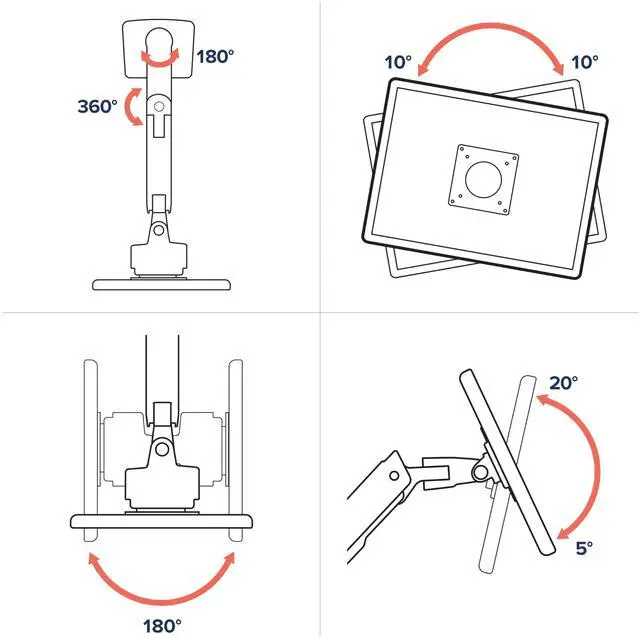 Alt view image 7 of 8 - Ergotron Mounting Arm for Monitor Curved Screen Display Black 45693224