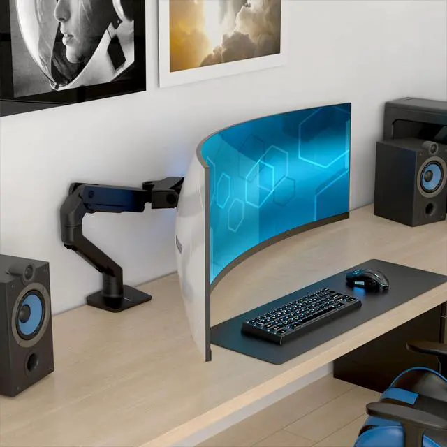 Alt view image 3 of 8 - Ergotron Mounting Arm for Monitor Curved Screen Display Black 45693224