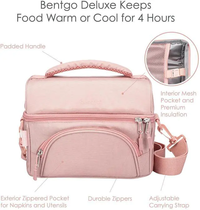 Alt view image 4 of 6 - Deluxe Insulated Lunch Bag 8" x 10" x 7.5" Blush Pink BGOBG2M