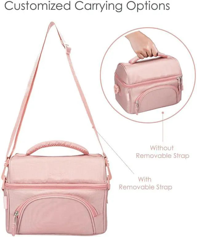 Alt view image 5 of 6 - Deluxe Insulated Lunch Bag 8" x 10" x 7.5" Blush Pink BGOBG2M