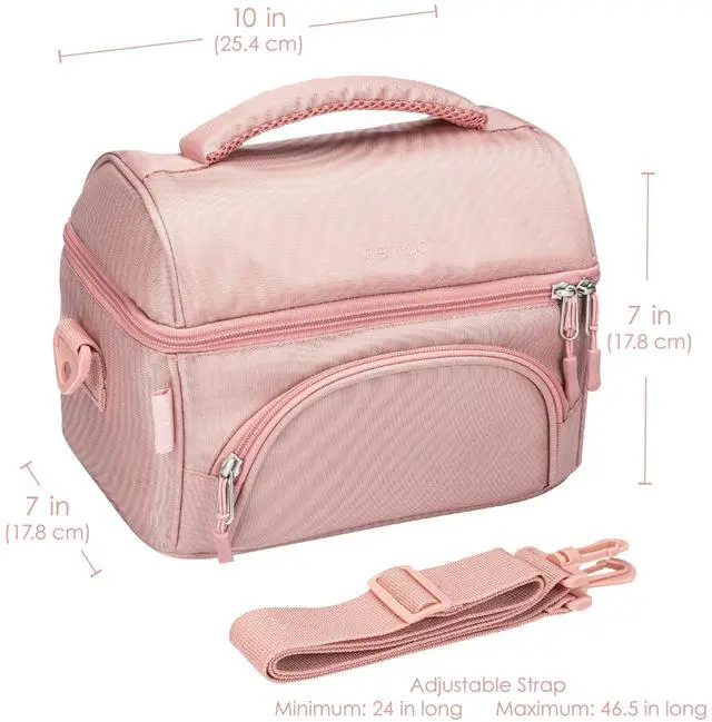 Alt view image 6 of 6 - Deluxe Insulated Lunch Bag 8" x 10" x 7.5" Blush Pink BGOBG2M