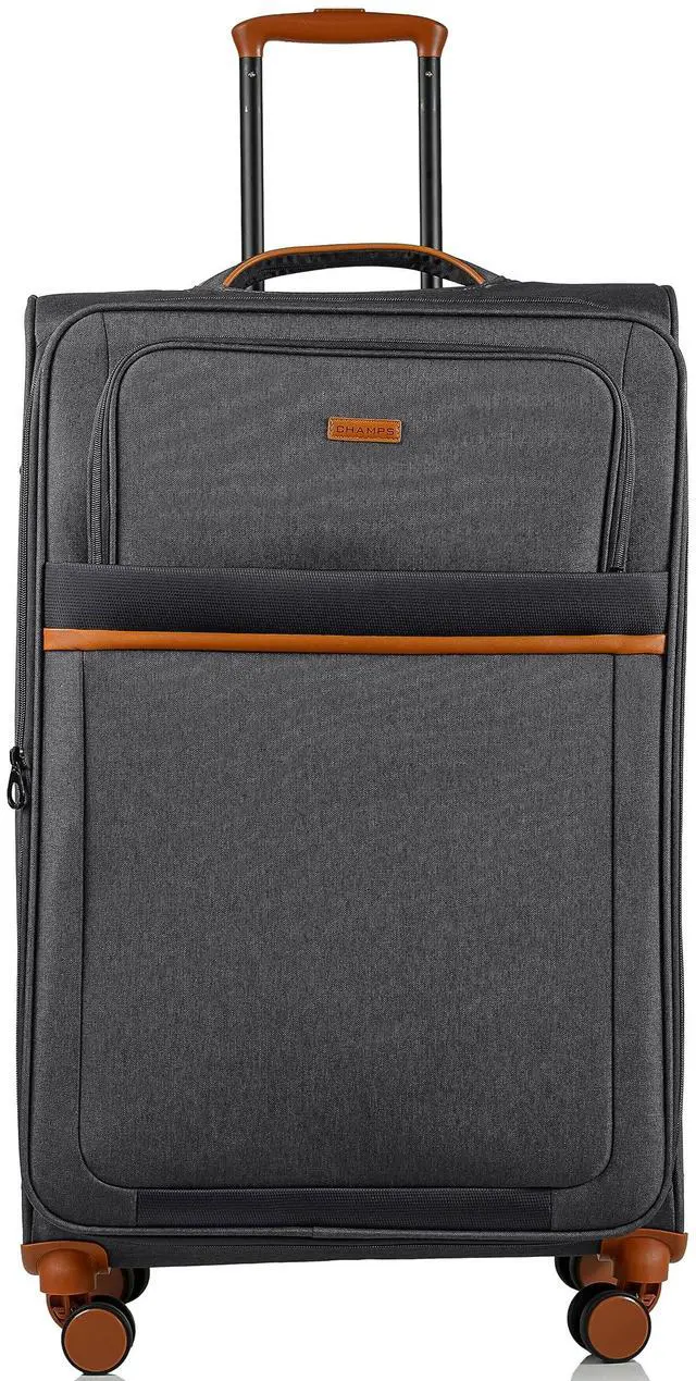 Alt view image 2 of 5 - CHAMPS Classic II Collection 3-piece Softside Luggage set Grey C5011GREY