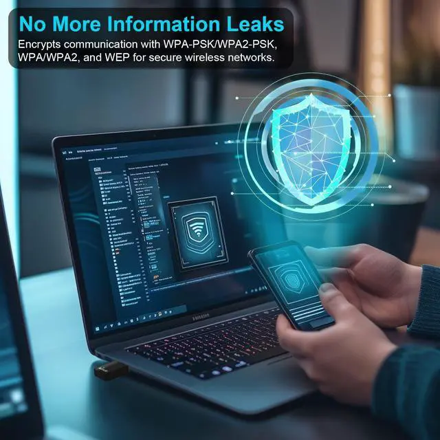 Alt view image 7 of 7 - Tenda AX900 WiFi 6 USB Adapter - Dual Band 600Mbps 5GHz/ 286Mbps 2.4GHz, Mini USB Wifi 6 Adapter for Desktop PC Laptop, Wireles WiFi Adapter for Windows