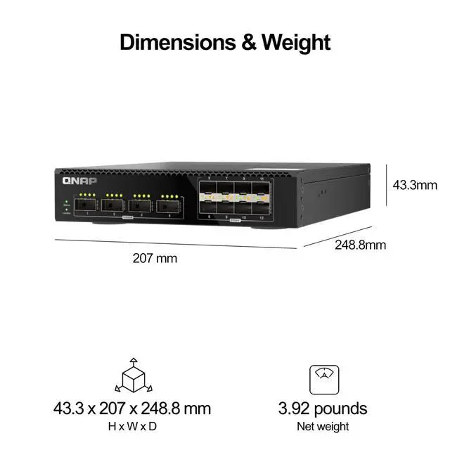 Alt view image 14 of 15 - QNAP QSW-M7308R-4X Ethernet Switch - Manageable - 25 Gigabit Ethernet, 100 Gigabit Ethernet - 25GBase-X, 100GBase-X - 2 Layer Supported - 100 W Power Consumption - Optical Fiber - 1U - Rack-mountable