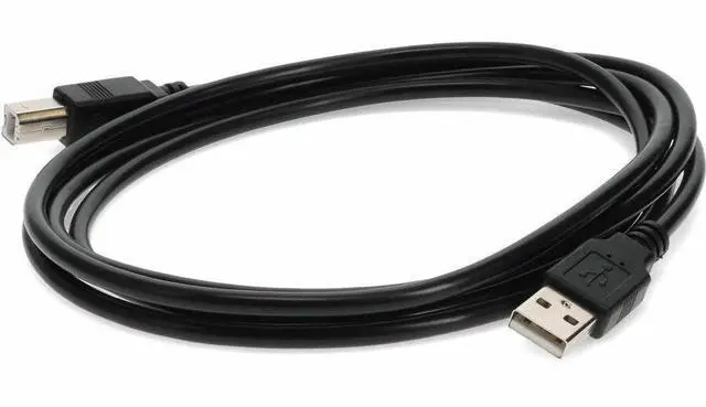 Main image of AddOn 5-Pack of 6ft HP® Q6264A Compatible USB A 2.0 Male to USB B 2.0 Male Black Cables