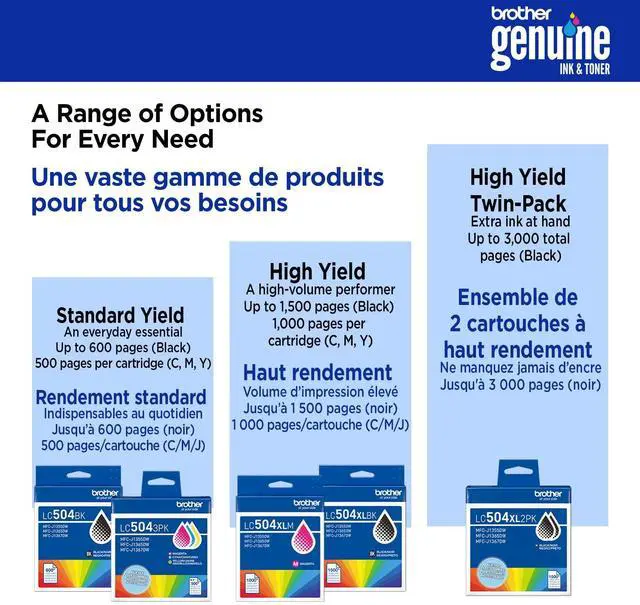 Alt view image 6 of 7 - Brother LC504XLY Original High Yield Inkjet Ink Cartridge Single Pack Yellow 1 Pack