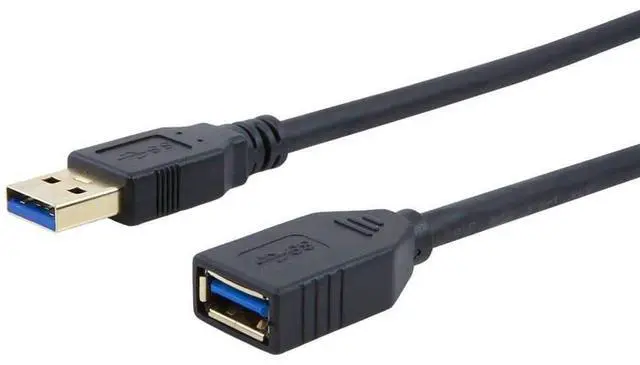 Alt view image 9 of 13 - Monoprice USB 3.0 Type-A Male to Type-A Female Extension Cable - 3 Feet - Black | Use with PlayStation, Xbox, Oculus VR, USB Flash Drive, Card Reader, Hard Drive, Keyboard
