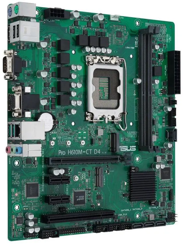 Alt view image 4 of 4 - ASUS Pro B660M-C D4-CSM LGA 1700(Intel 12th&13th Gen) Micro-ATX Commercial motherboard (PCIe 4.0, DDR4,2xM.2 slots, M.2 slot only (Key E), front USB 3.2 Gen 1 Type-C ,TPM 2.0 IC onboard