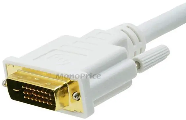 Alt view image 15 of 15 - Monoprice DisplayPort to DVI Cable - 15 Feet - White | 28AWG, Pure Copper Cores