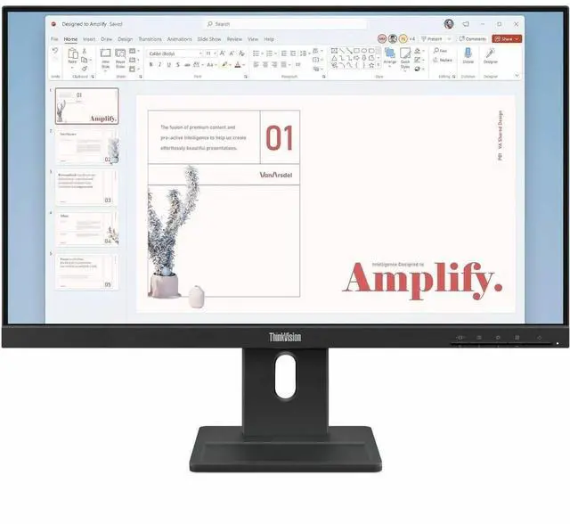 Alt view image 13 of 16 - Lenovo ThinkVision E24-40 24" Class Full HD LED Monitor - 16:9 - Raven Black - 23.8" Viewable - In-plane Switching (IPS) Technology - WLED Backlight - 1920 x 1080 - 16.7 Million Colors - 250