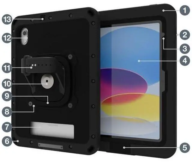 Alt view image 10 of 14 - aXtion Pro MP for iPad (A16) 11" | 10.9-inch 10th Gen, Industrial Grade, Rugged, Waterproof case