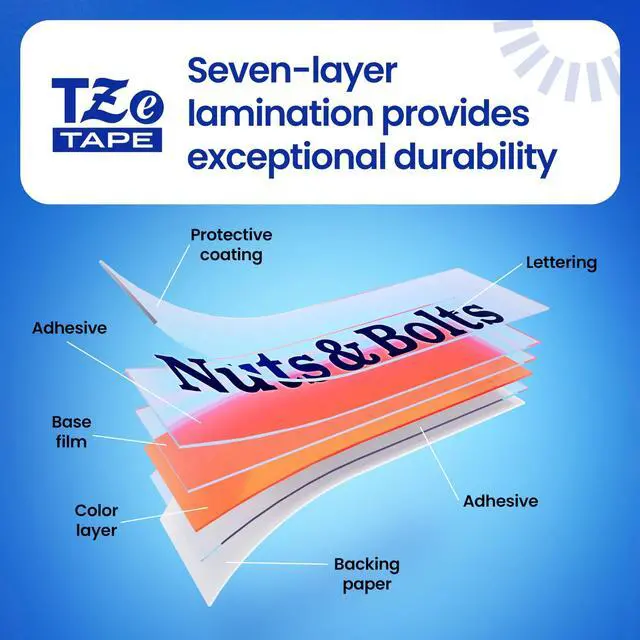 Alt view image 6 of 8 - Brother Genuine P-touch TZeS141 BK on CLR Label Tape Strong Adhesive Lam. 18mmX8m