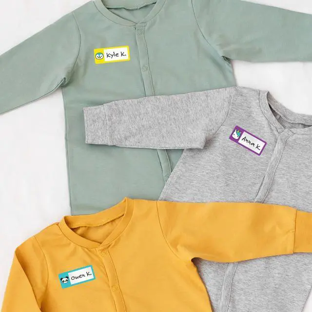 Alt view image 2 of 6 - No-Iron Fabric Labels Character/Colored Border Handwrite Only 0.75 x 1.75 White 12/Sheet 2 Sheets/Pack 40770