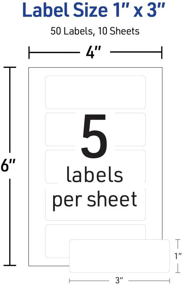 Alt view image 3 of 7 - No-Iron Fabric Labels Handwrite Only 1 x 3 White 5/Sheet 10 Sheets/Pack 40725