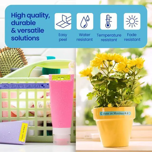 Alt view image 4 of 7 - Genuine P-Touch BTAG Label Tapes 0.47" x 13.1 ft Black on Light Blue BTAGL31