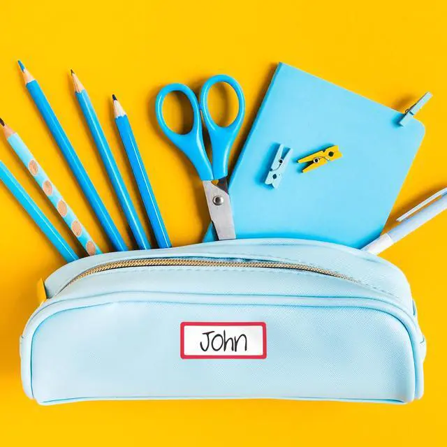 Alt view image 2 of 6 - No-Iron Fabric Labels Rainbow Border Handwrite Only 0.75 x 1.75 White 12/Sheet 2 Sheets/Pack 40706