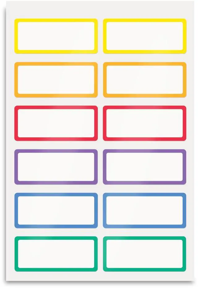Alt view image 6 of 6 - No-Iron Fabric Labels Rainbow Border Handwrite Only 0.75 x 1.75 White 12/Sheet 2 Sheets/Pack 40706
