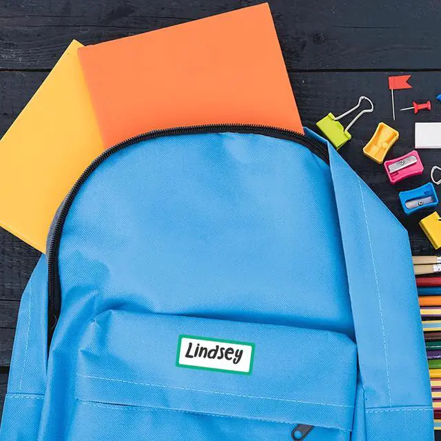 Alt view image 3 of 6 - No-Iron Fabric Labels Rainbow Border Handwrite Only 0.75 x 1.75 White 12/Sheet 2 Sheets/Pack 40706