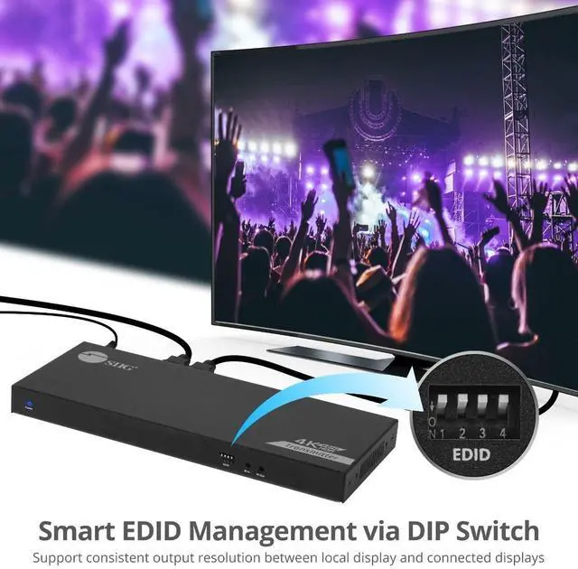 Alt view image 6 of 17 - SIIG 1x8 HDMI Splitter Over Cat6 Extender with Loopout/IR/ARC & RS-232