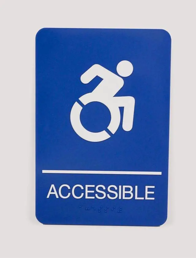 Main image of ADA Sign Accessible 6 x 9 Blue Face White Graphics 7786