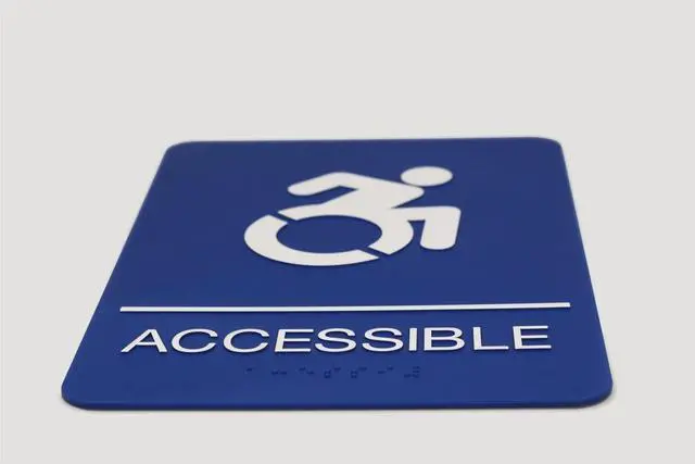 Alt view image 4 of 5 - ADA Sign Accessible 6 x 9 Blue Face White Graphics 7786