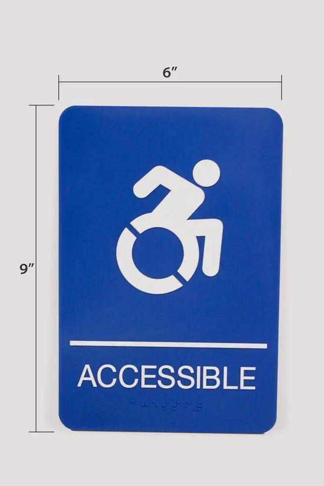 Alt view image 2 of 5 - ADA Sign Accessible 6 x 9 Blue Face White Graphics 7786