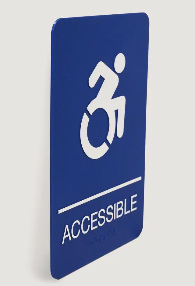 Alt view image 5 of 5 - ADA Sign Accessible 6 x 9 Blue Face White Graphics 7786