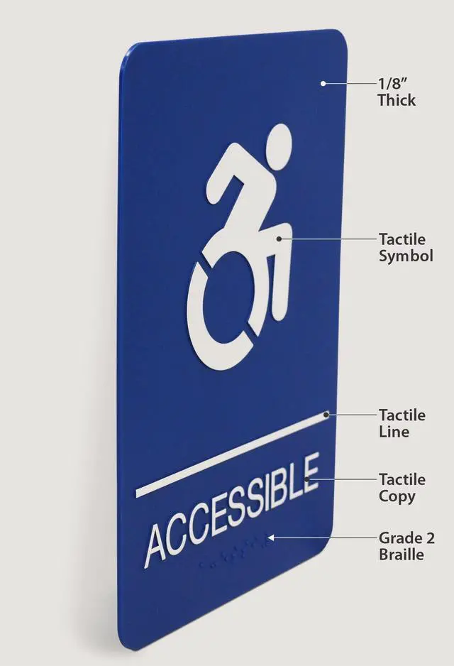 Alt view image 3 of 5 - ADA Sign Accessible 6 x 9 Blue Face White Graphics 7786